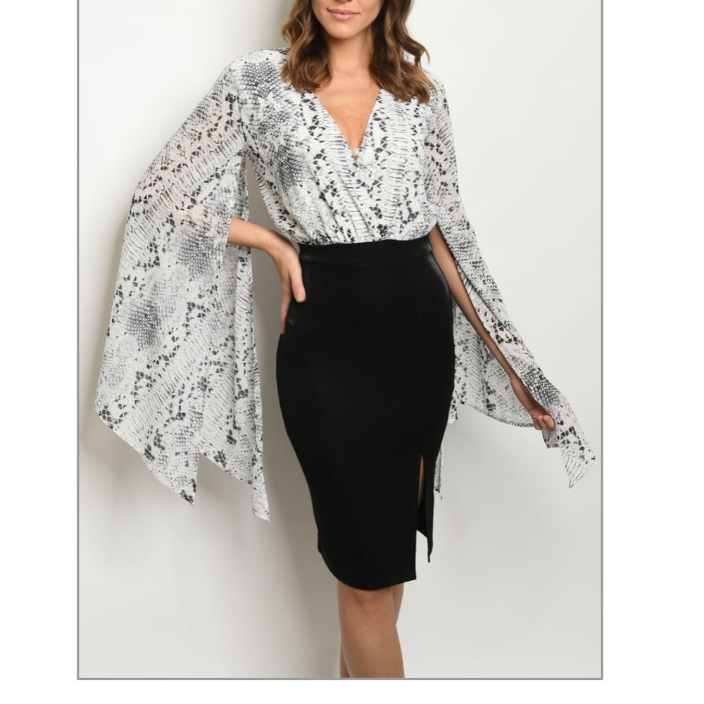 Elegant Cocktail Casual Black Snake Dress